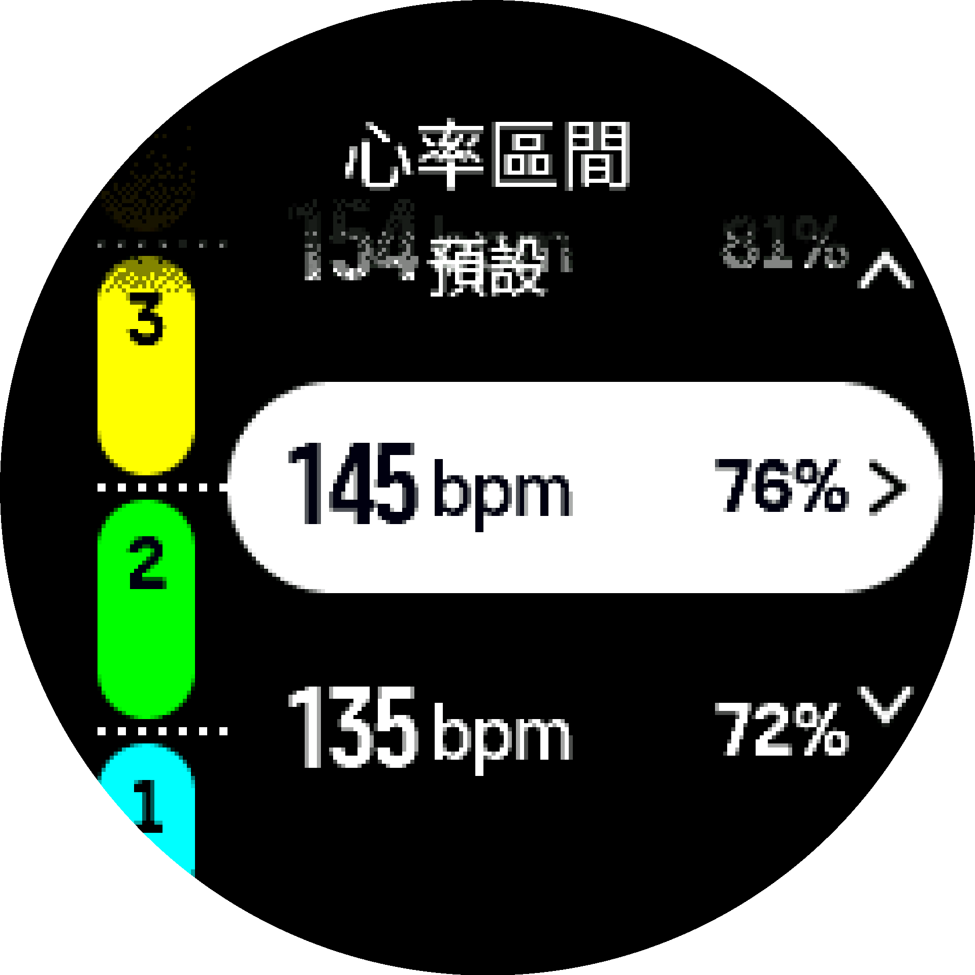 預設心率區間 S9PP