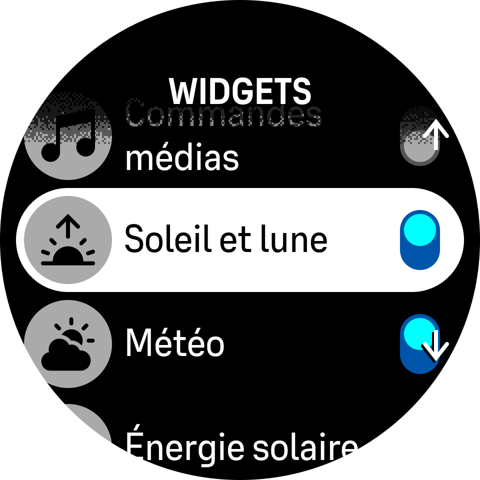 Activations/désactivations des Widgets