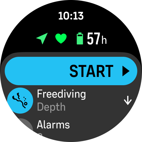 freedive start screen