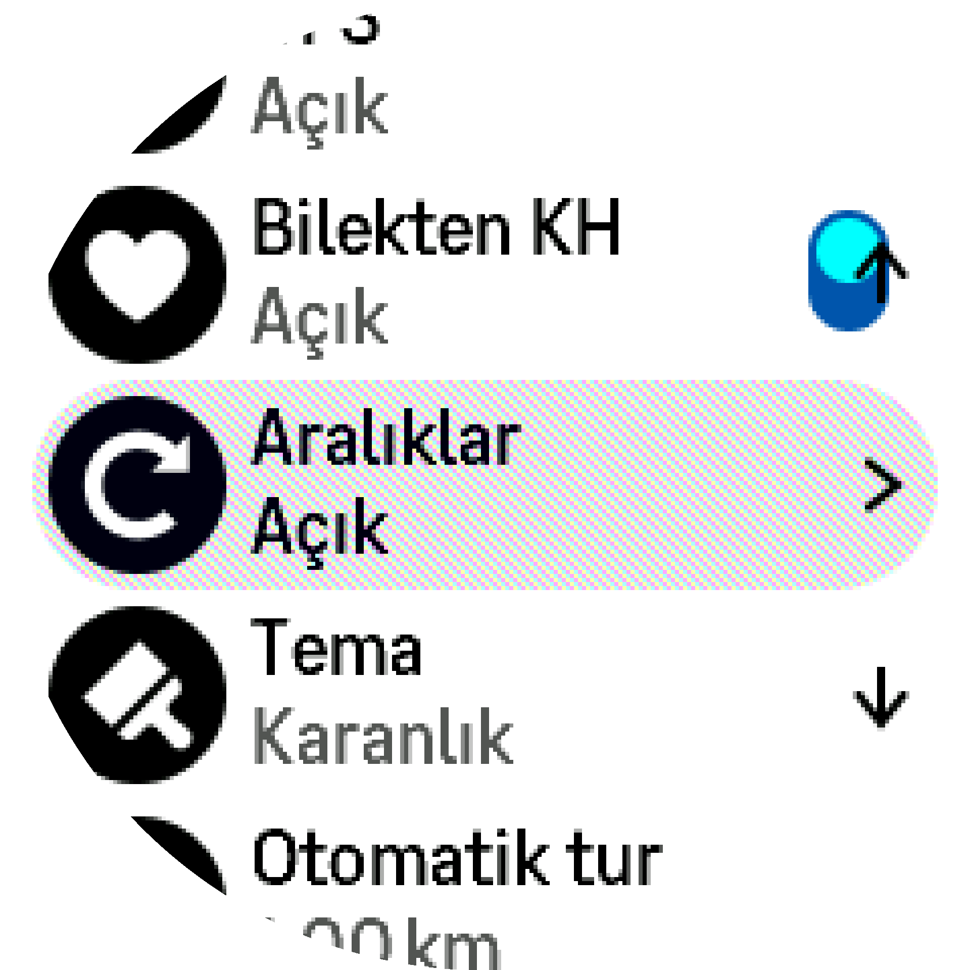 Aralıklı antrenman ayarları S9PP