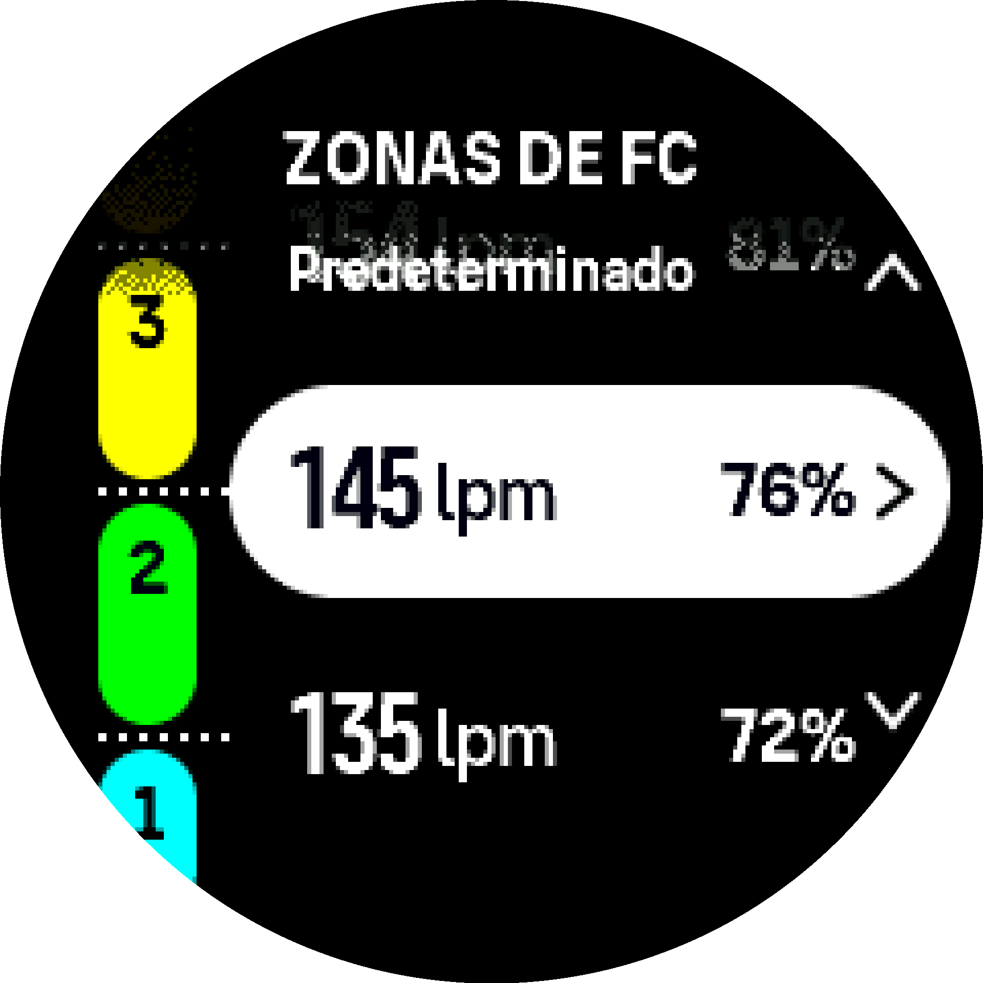 Zona de FC predeterminada S9PP