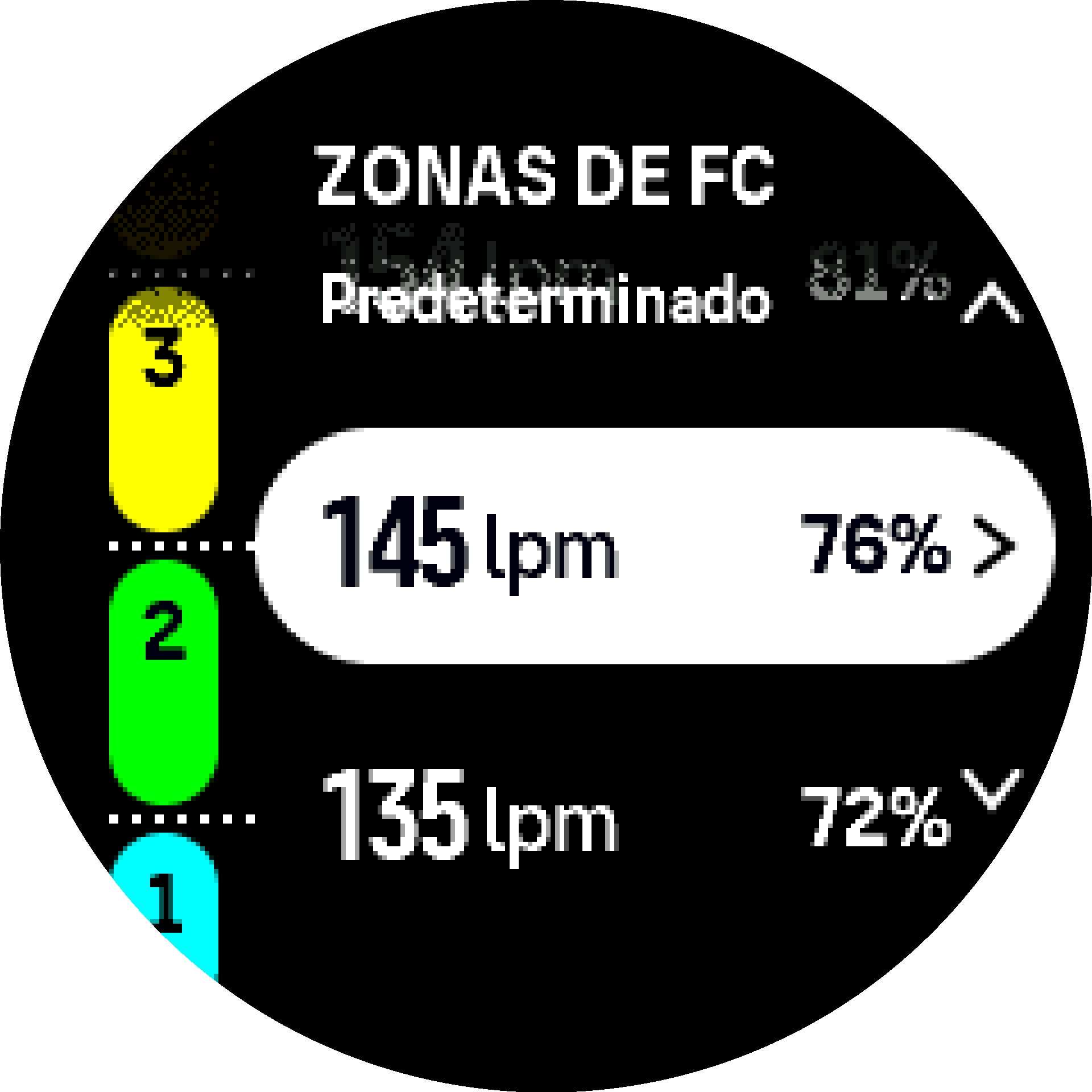 Zona de FC predeterminada S9PP