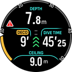 decompression dives unsafe decompression warning (dekompresné ponory varovanie pred nebezpečnou dekompresiou)