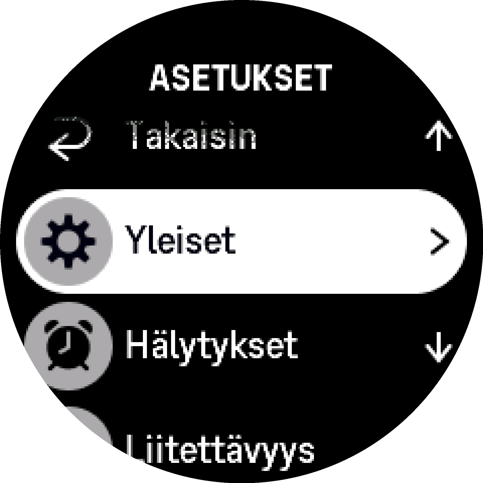 Asetukset-valikko S9PP