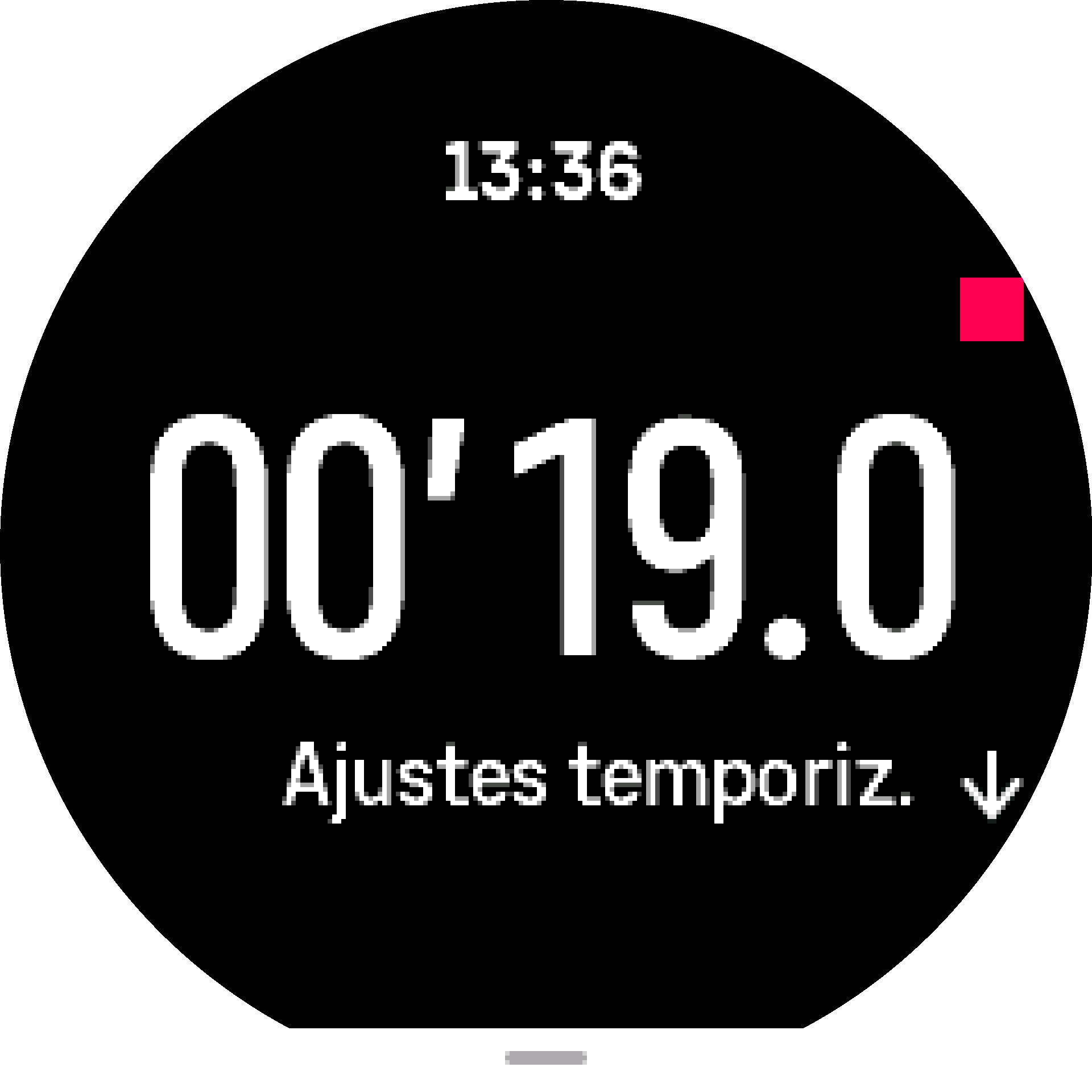 Widget de temporizador con cronómetro