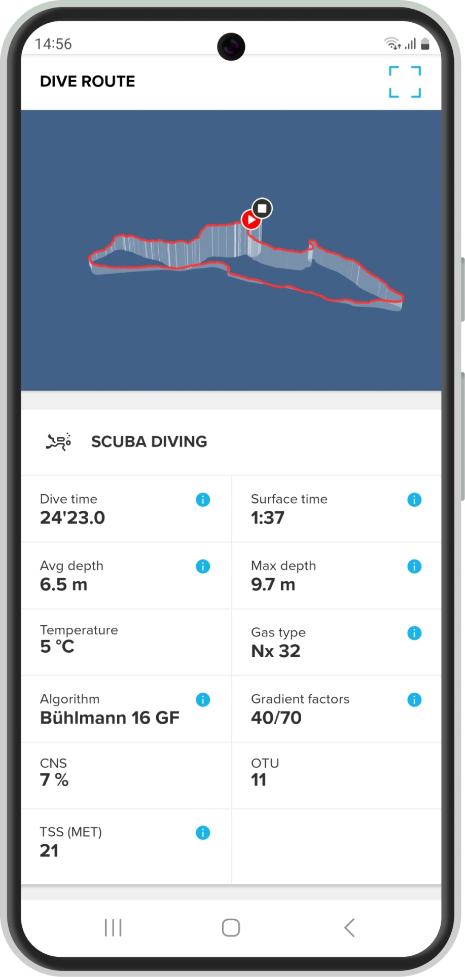 dive route suunto app