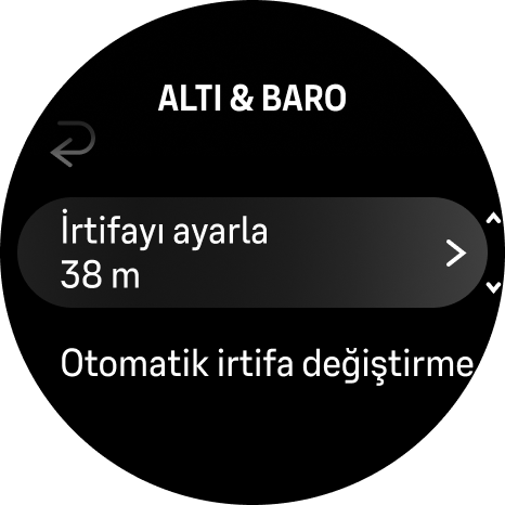 irtifayı ayarla alti baro