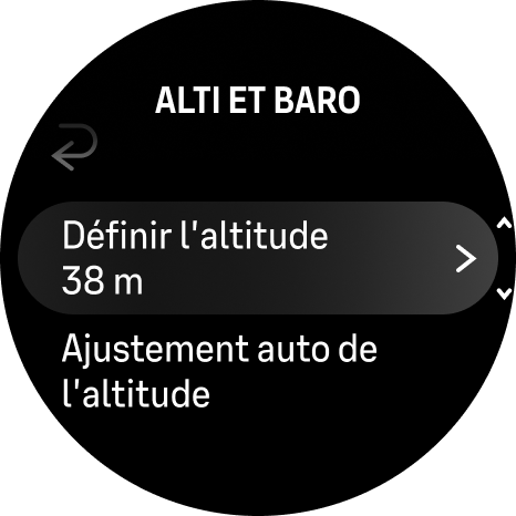 régler l'altitude altimètre/baromètre