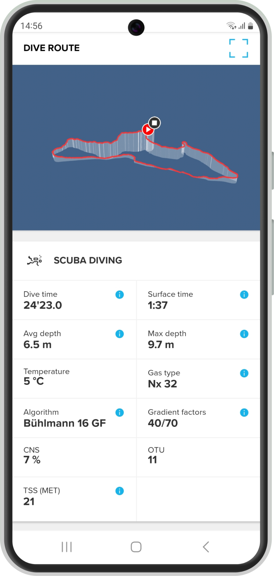 dive route suunto app