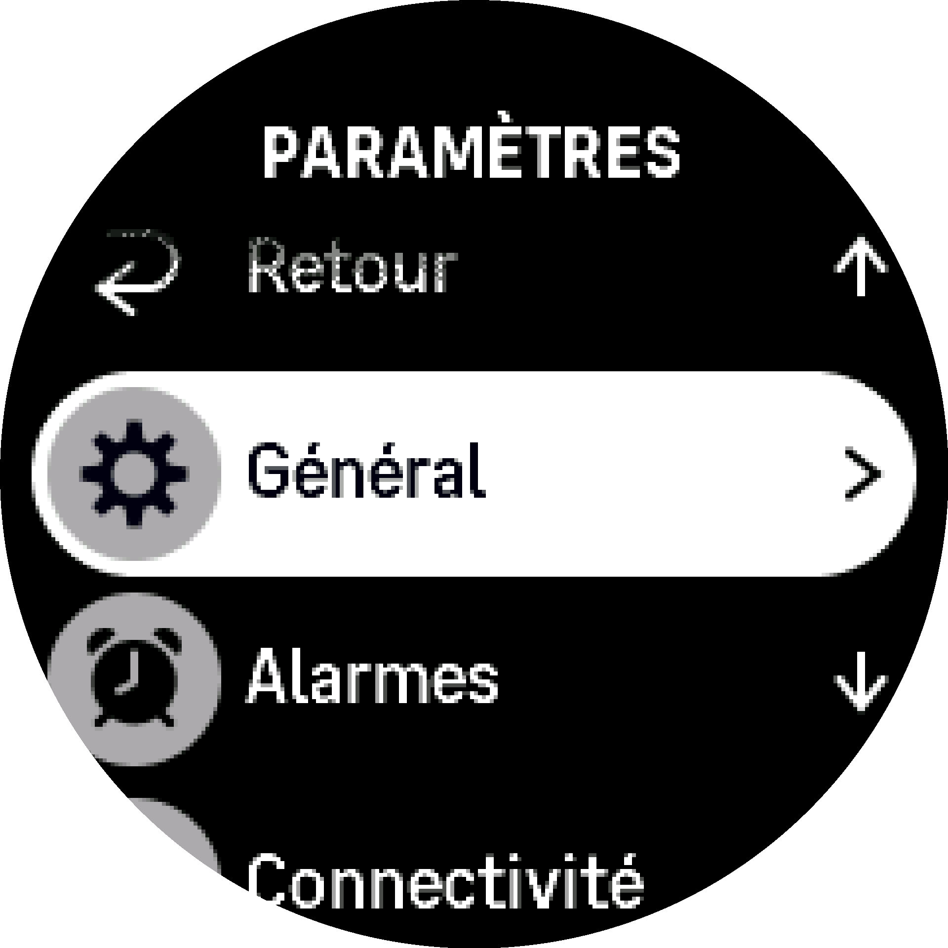 Menu des paramètres S9PP