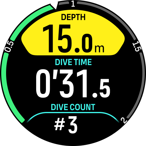 freedive screen depthalarm