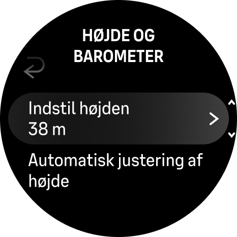 indstil højden alti baro