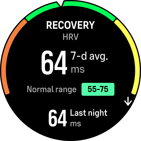 Suunto Ocean - Widgets - Recovery, HRV (Heart Rate Variability)