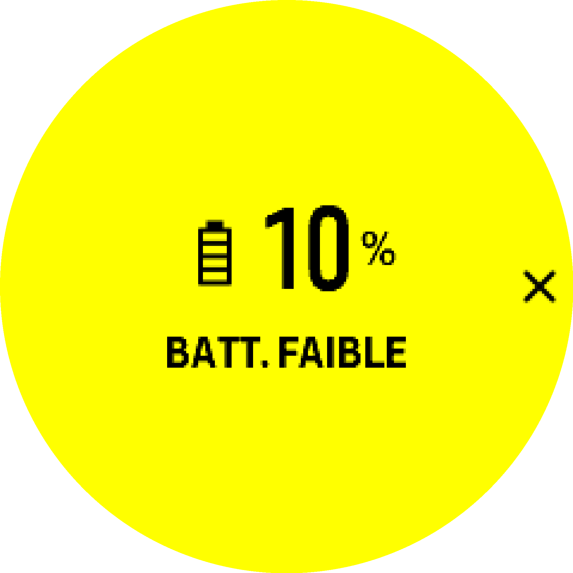 Avertissement de batterie S9PP