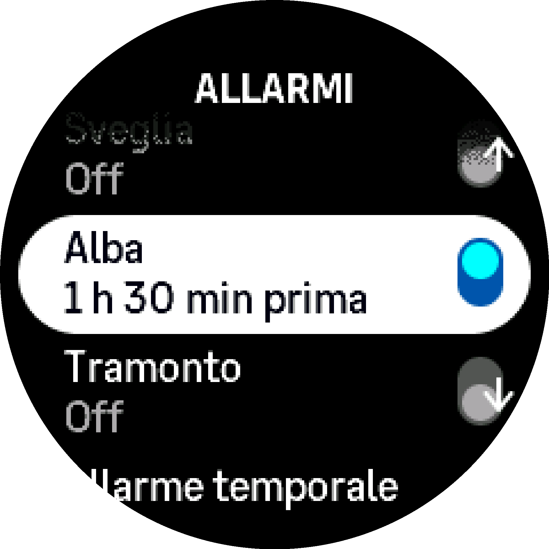 Attivazione allarme alba tramonto S9PP