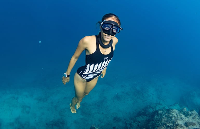 Freediving Topless Girl