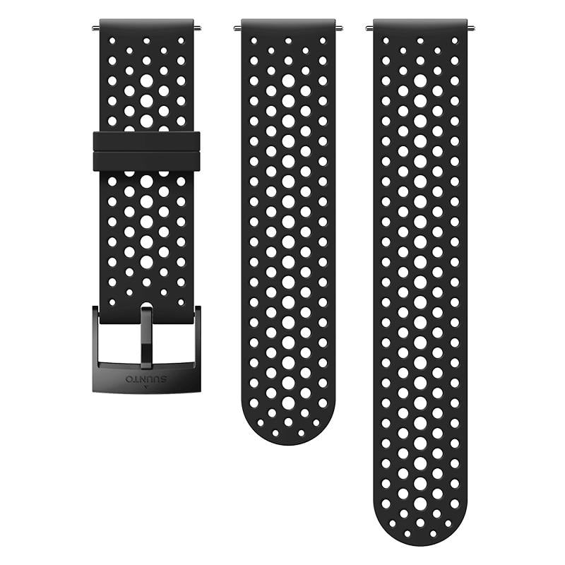 All Black 24mm silicone Suunto watch strap for heavy training