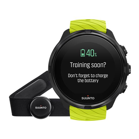 Suunto 9 Lime with Belt GPS sports watch with a long battery life