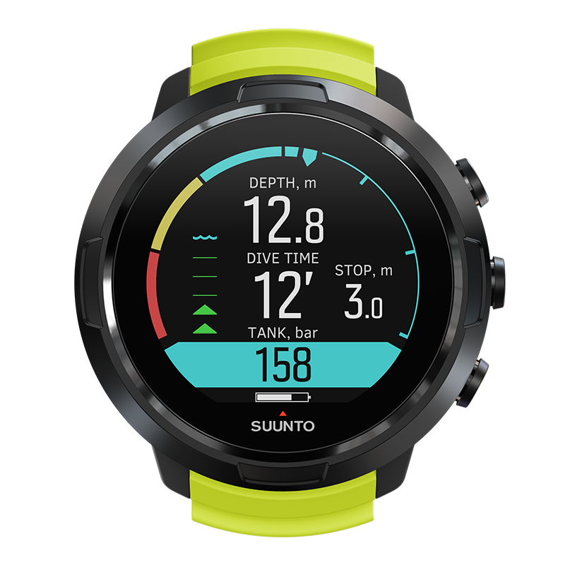 Suunto D5 Black Lime dive computer with color screen and 