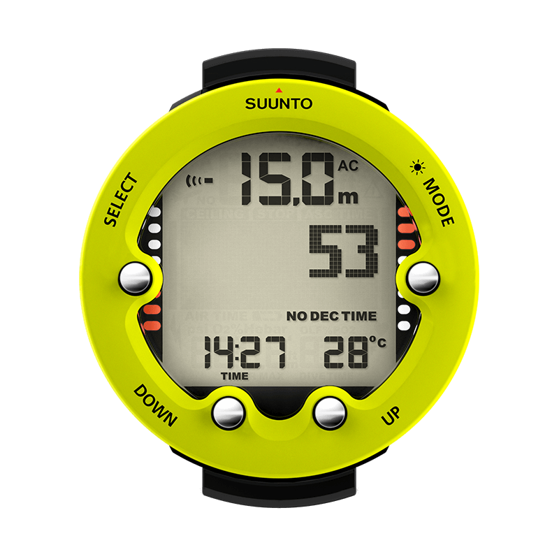 Suunto Zoop Novo Lime - 使いやすい大型ディスプレイのダイブコンピューター