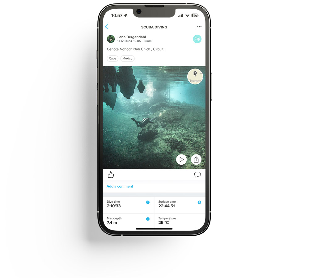 The Suunto app provides detailed dive profiles.