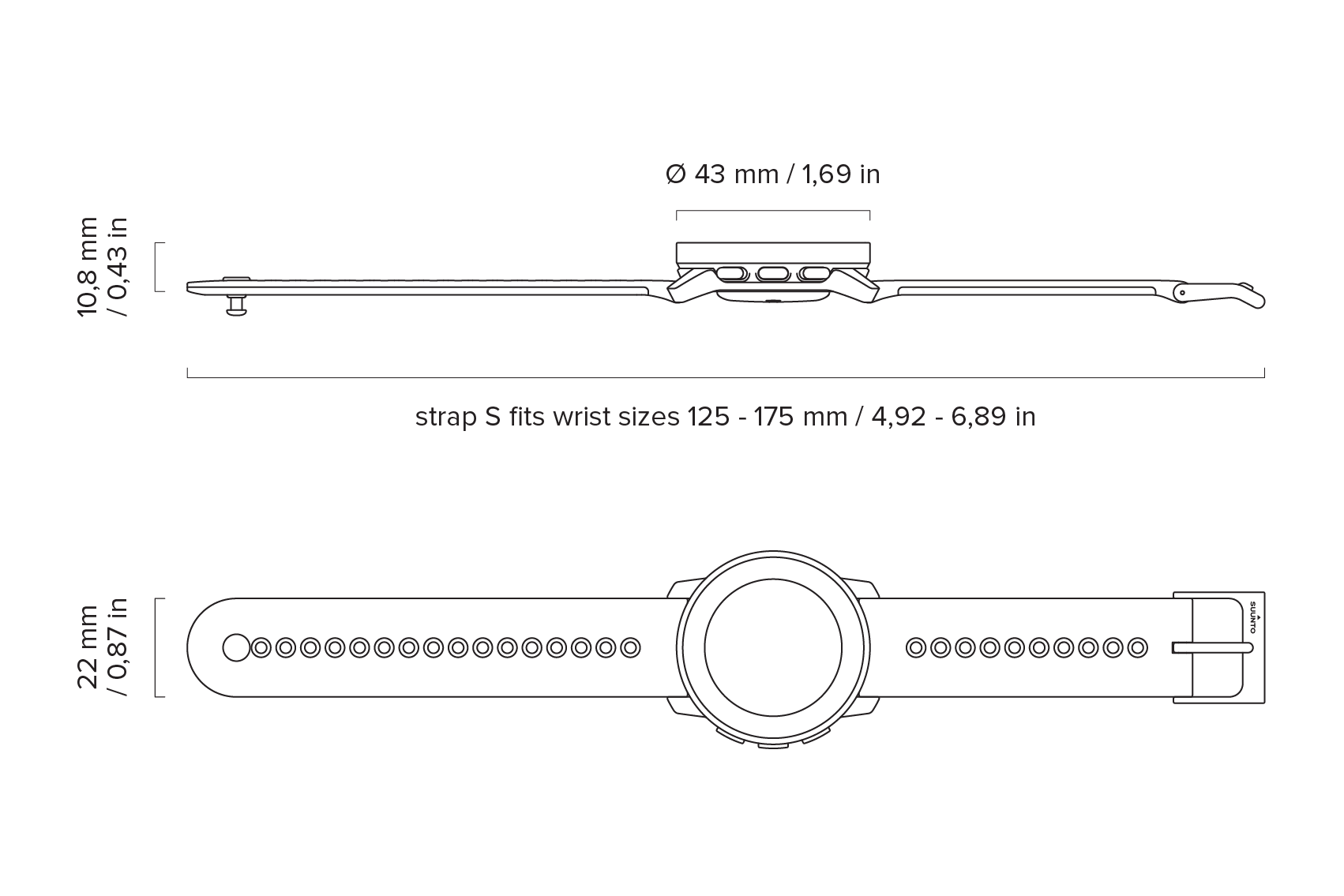 Suunto outlet 9 dimensions