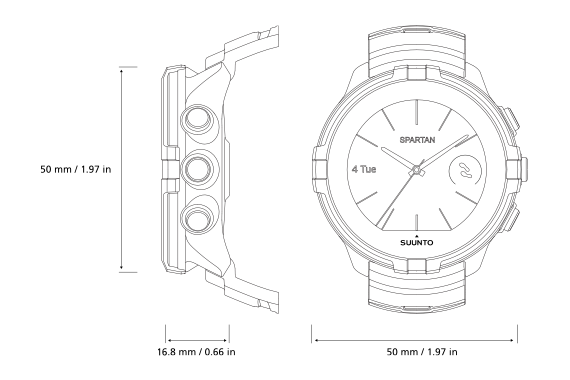 suunto spartan dimensions