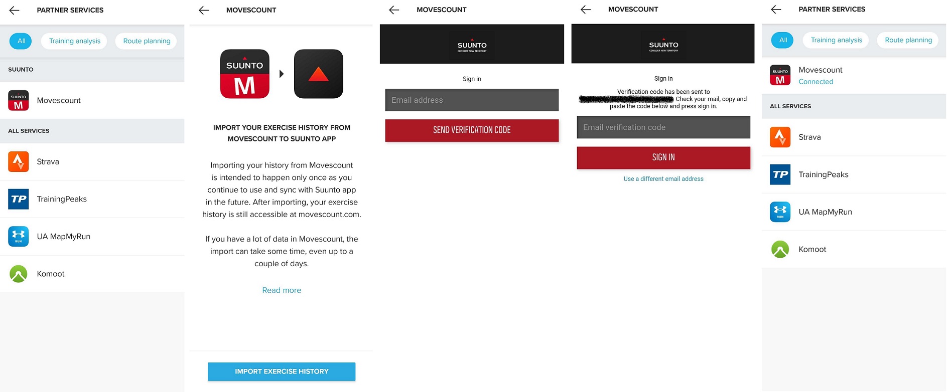 How do I transfer my Move history from Suunto Movescount to Suunto