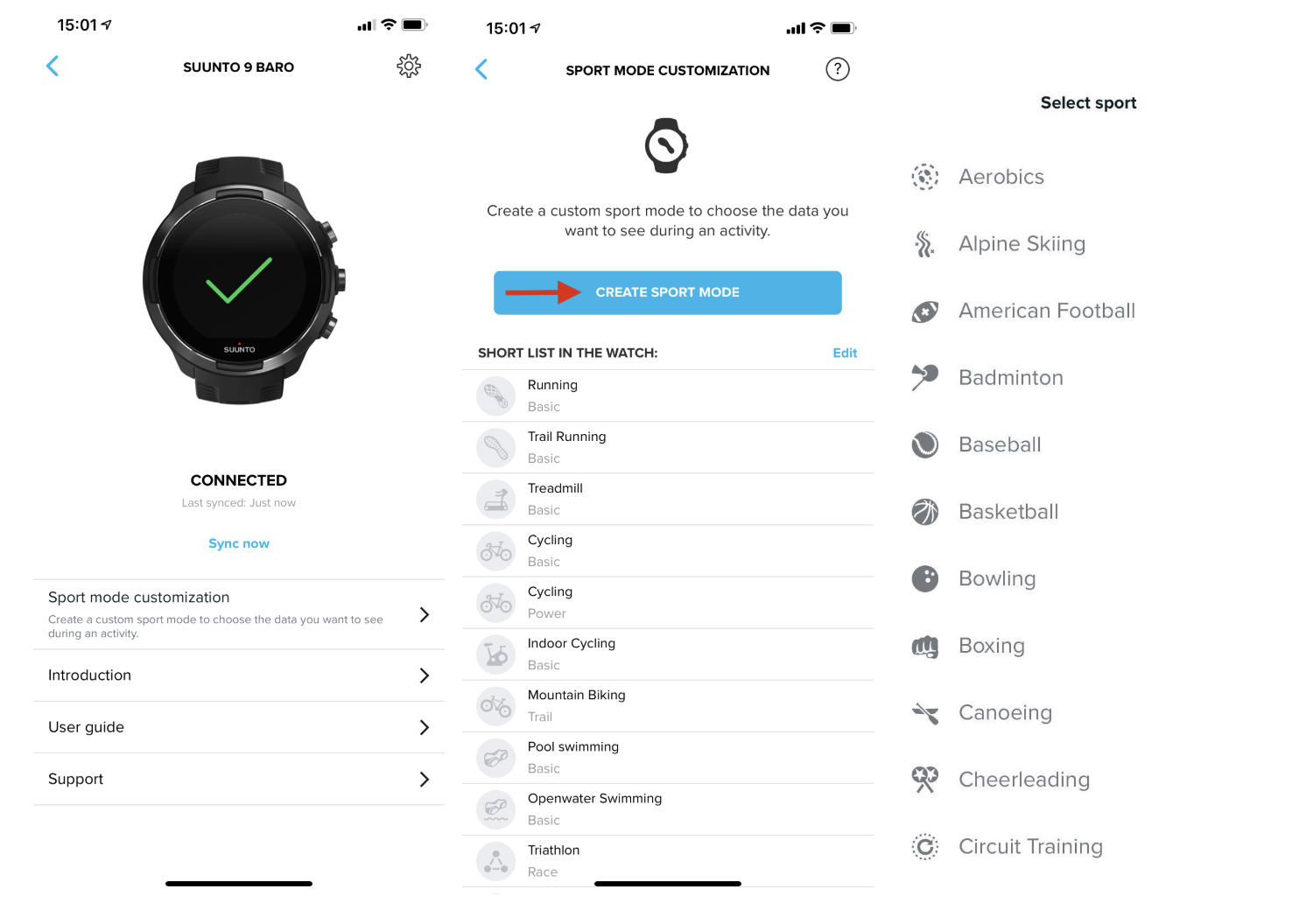 Suunto 7 2025 sport modes