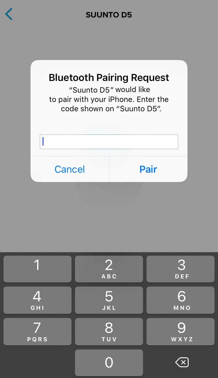 How to pair Suunto D5 with Suunto app for iOS