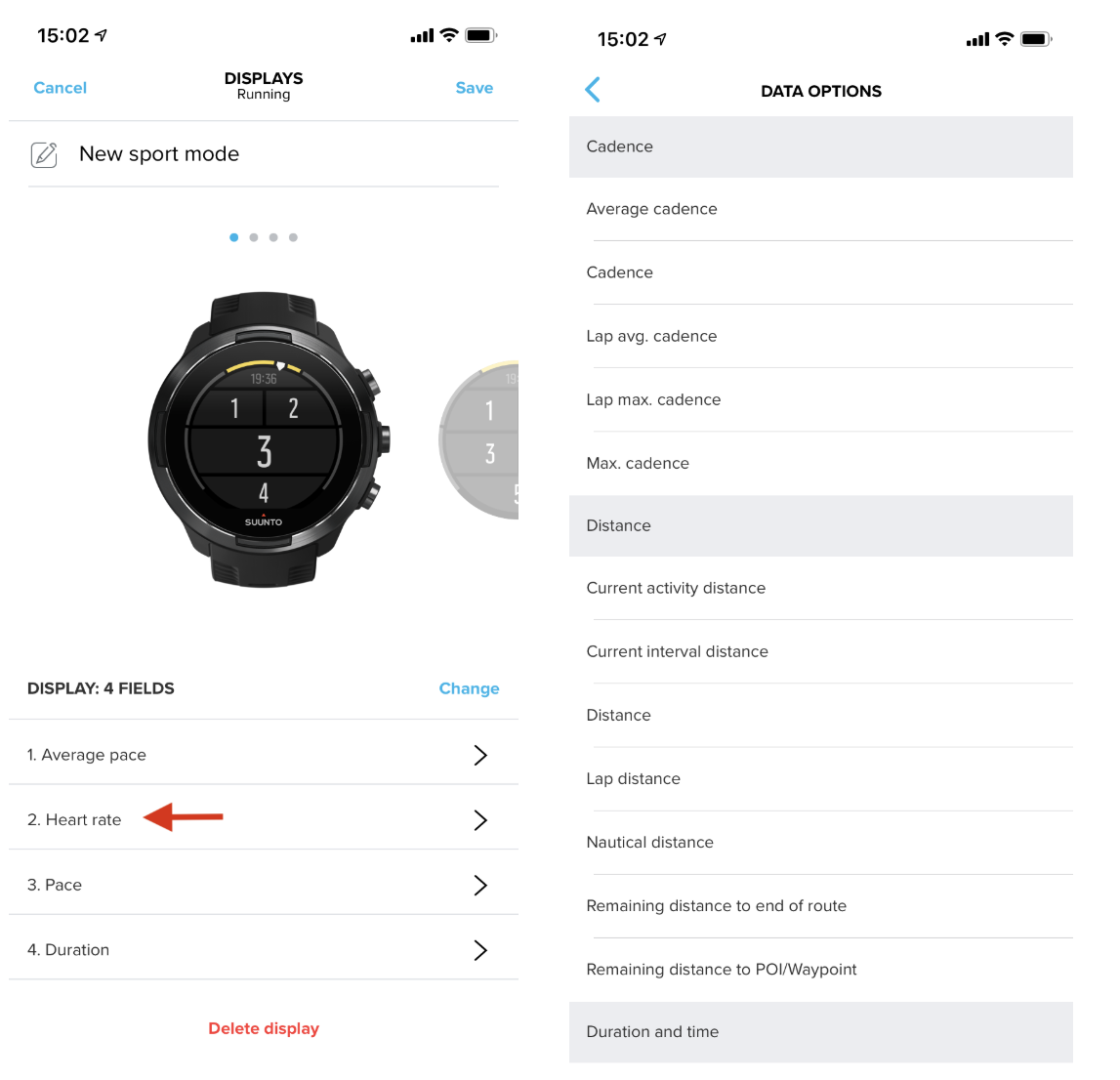 Suunto 9 2025 sport modes list