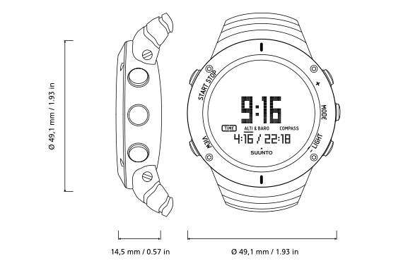 suunto core all black specs