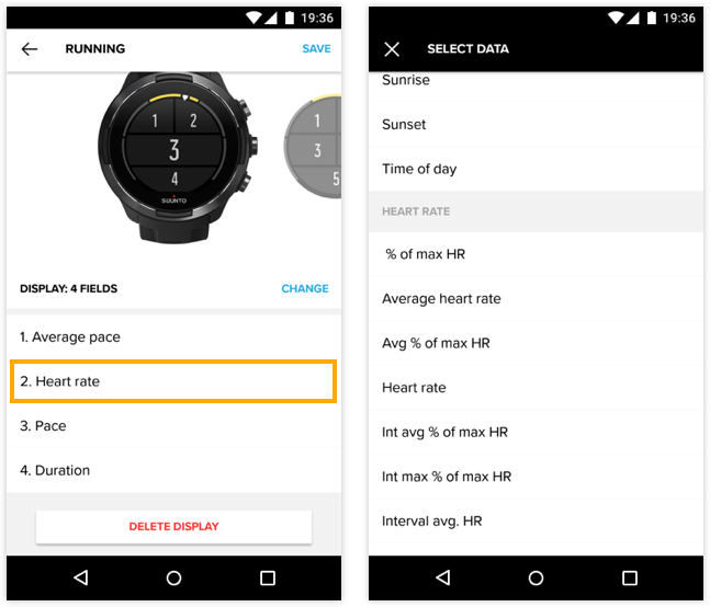 How do I customize sport modes with Suunto app Android